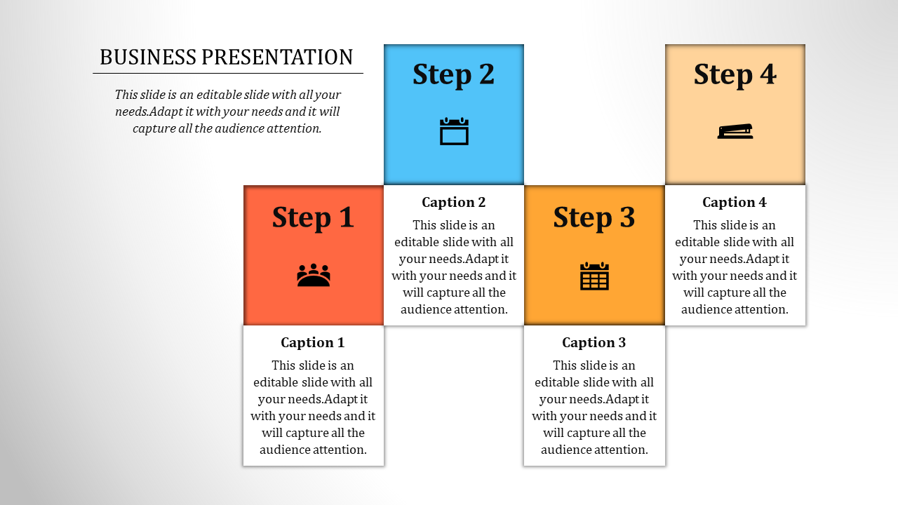 Editable Business Presentation Templates - Four Nodes